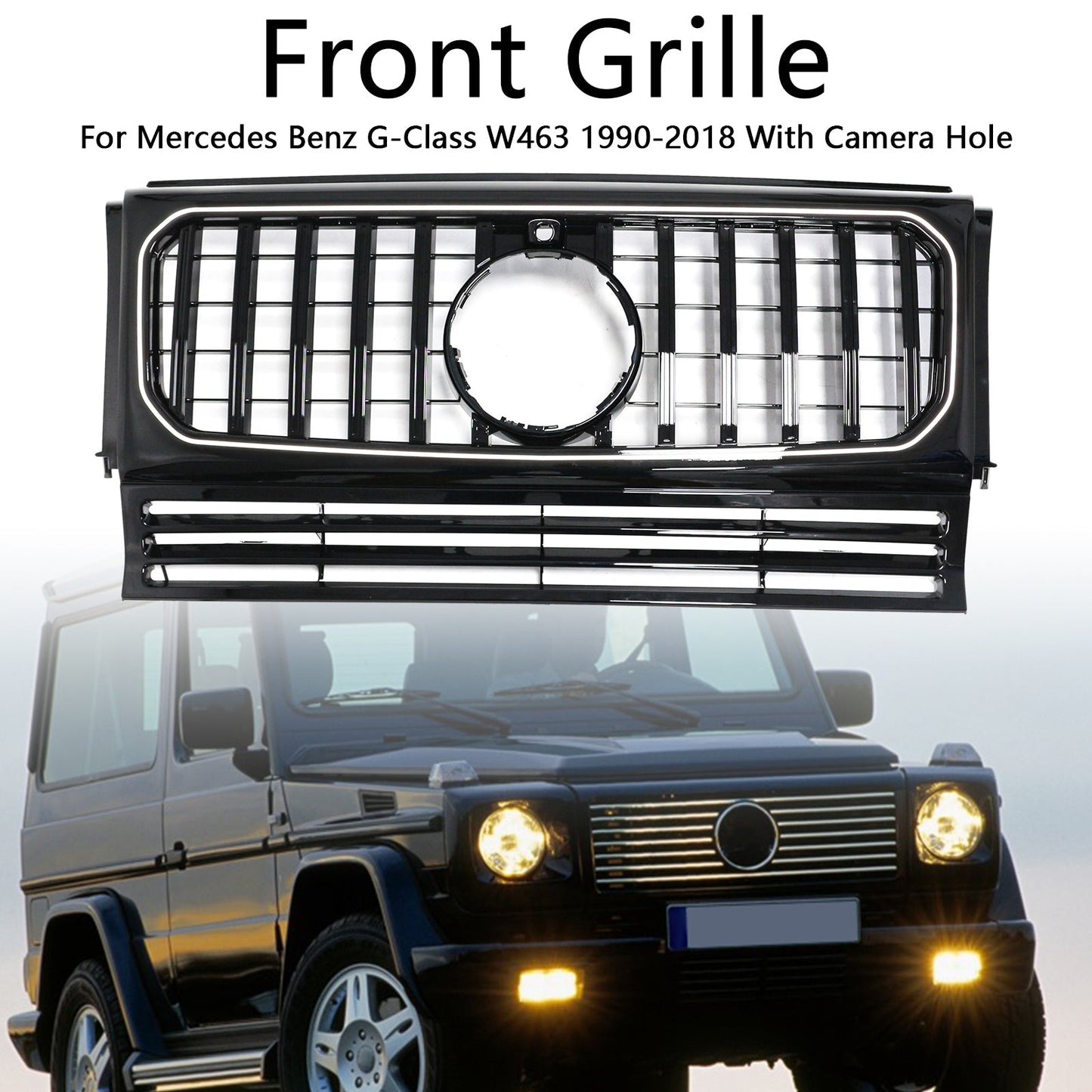 Mercedes Benz G-Class W463 1990-2018 Chrome / Black Grill Air Intake Radiator Bumper Front Grille