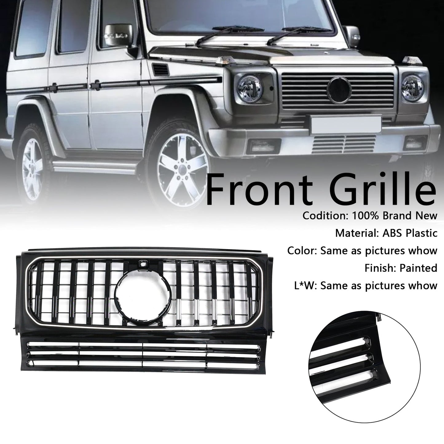 Mercedes Benz G-Class W463 1990-2018 Chrome / Black Grill Air Intake Radiator Bumper Front Grille