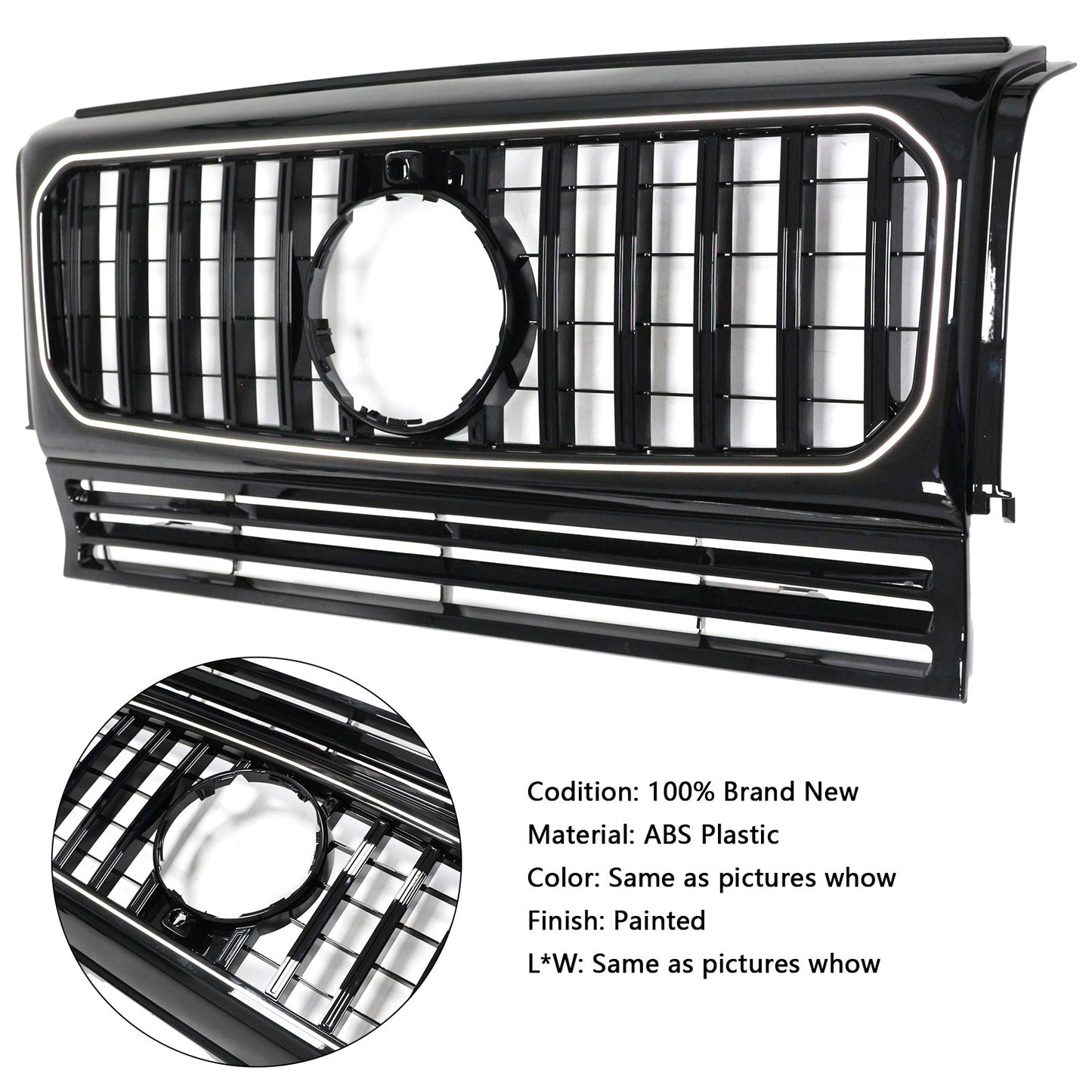 Mercedes Benz G-Class W463 1990-2018 Chrome / Black Grill Air Intake Radiator Bumper Front Grille