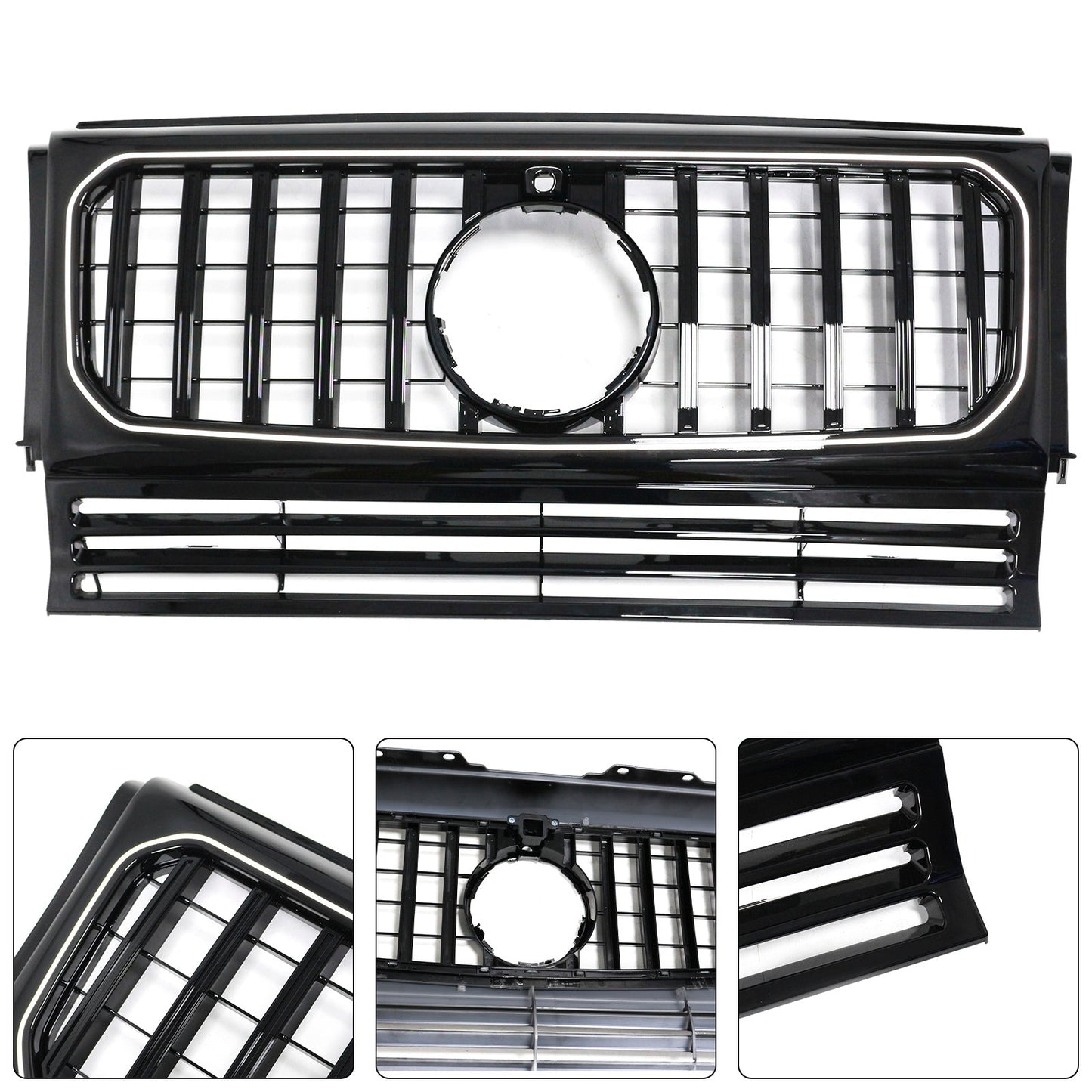 Mercedes Benz G-Class W463 1990-2018 Chrome / Black Grill Air Intake Radiator Bumper Front Grille