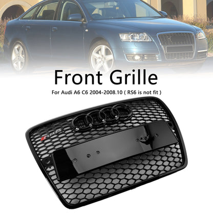 2004-2008 Audi A6 C6 Pre-Facelift Black Front Honeycomb Bumper Grill Grille