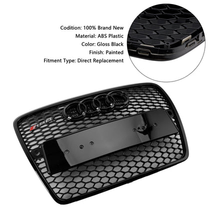 2004-2008 Audi A6 C6 Pre-Facelift Black Front Honeycomb Bumper Grill Grille
