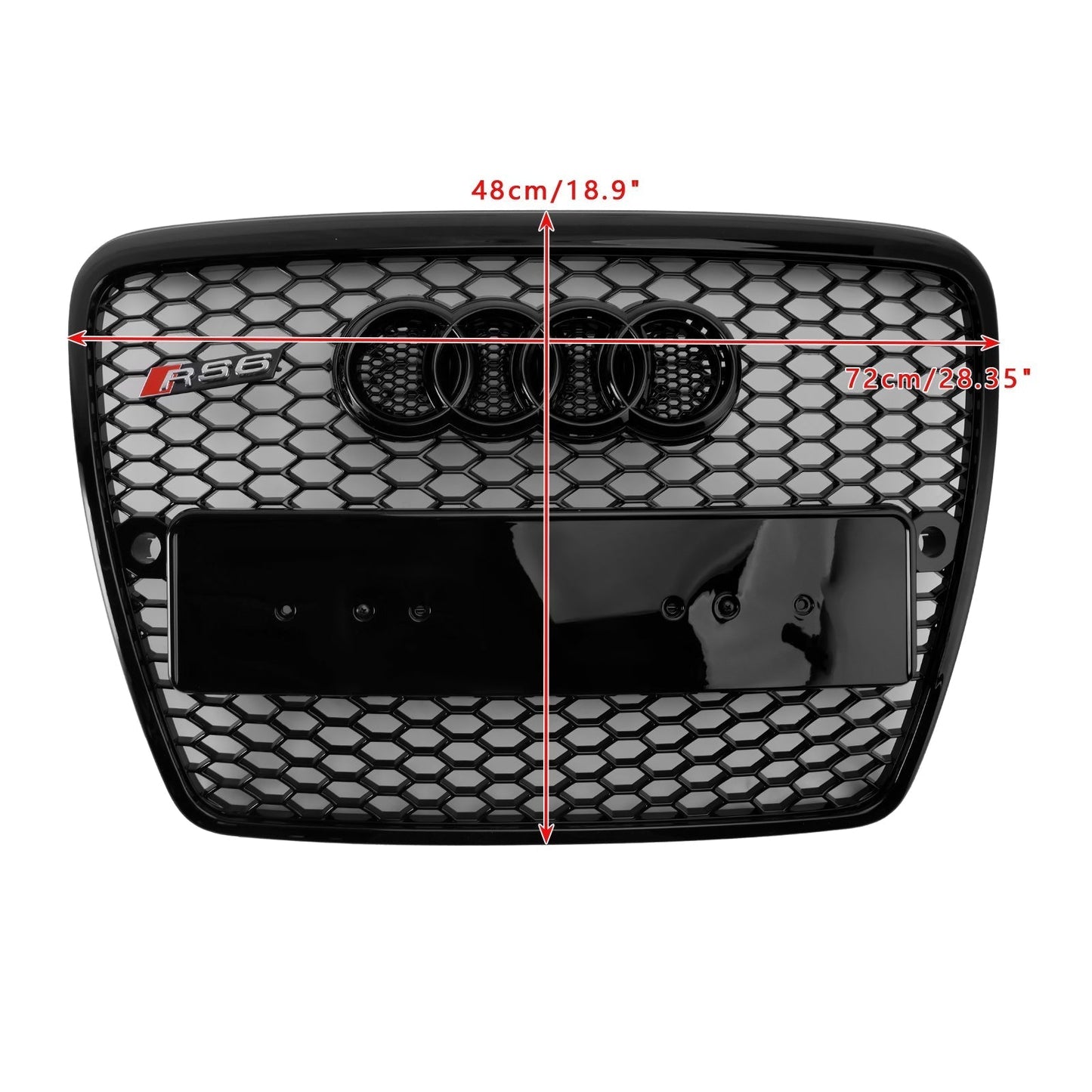 2004-2008 Audi A6 C6 Pre-Facelift Black Front Honeycomb Bumper Grill Grille