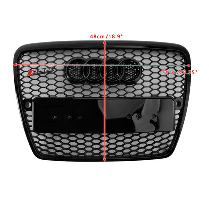 Audi 2004-2008 A6 C6 Front Black Grill Air Intak Radiator Bumper Hoenycomb Mesh Grille