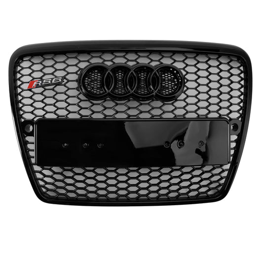 Audi 2004-2008 A6 C6 Front Black Grill Air Intak Radiator Bumper Hoenycomb Mesh Grille