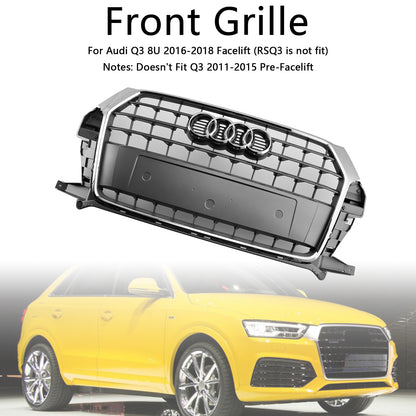 Audi Q3 8U 2016-2018 Facelift Chrome Front Bumper Grill Grille 8U0853653M