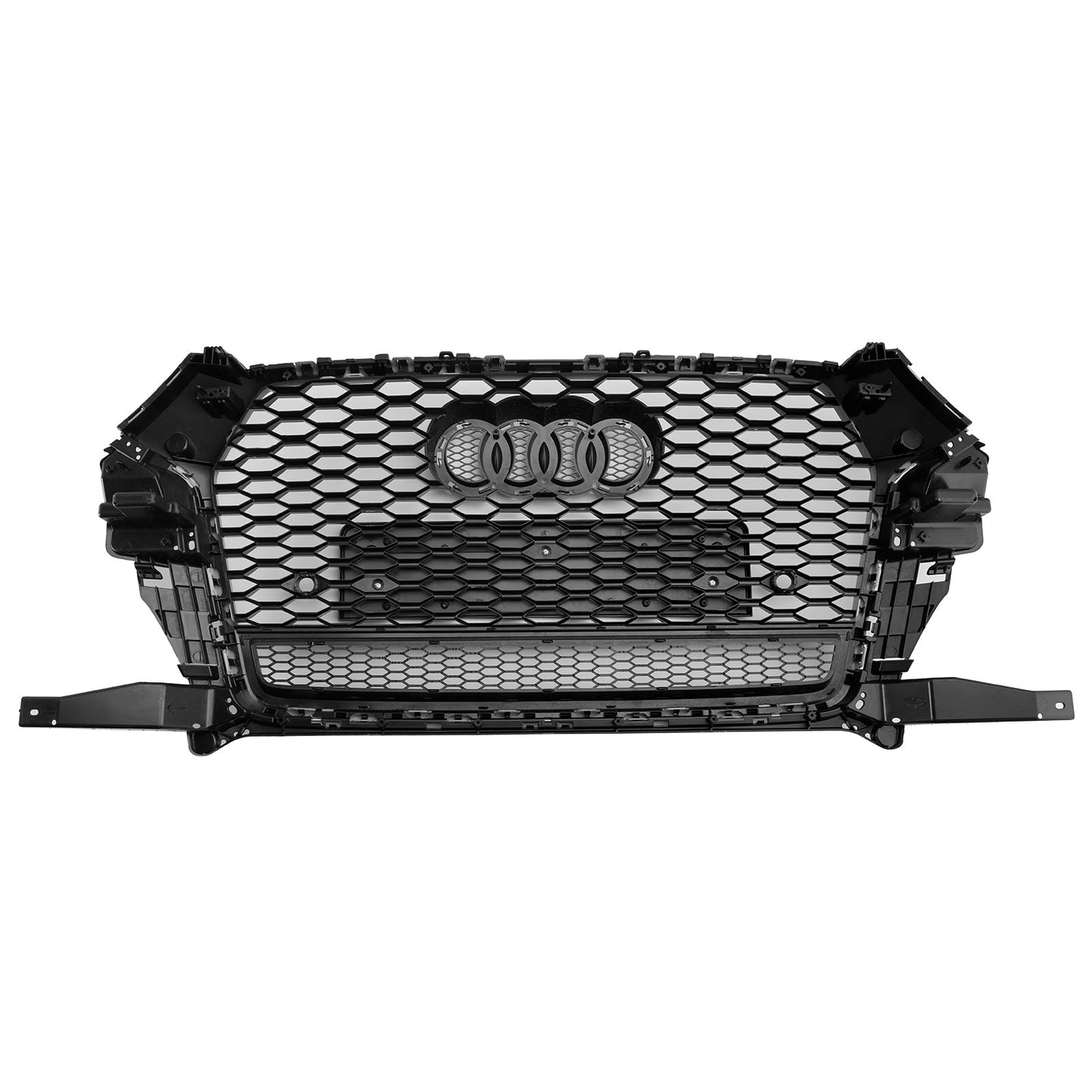 Audi Q3 / SQ3 2016-2018 RSQ3 Style Honeycomb Grill Front  Bumper Replacement Black Grille W/ Ring Embelm