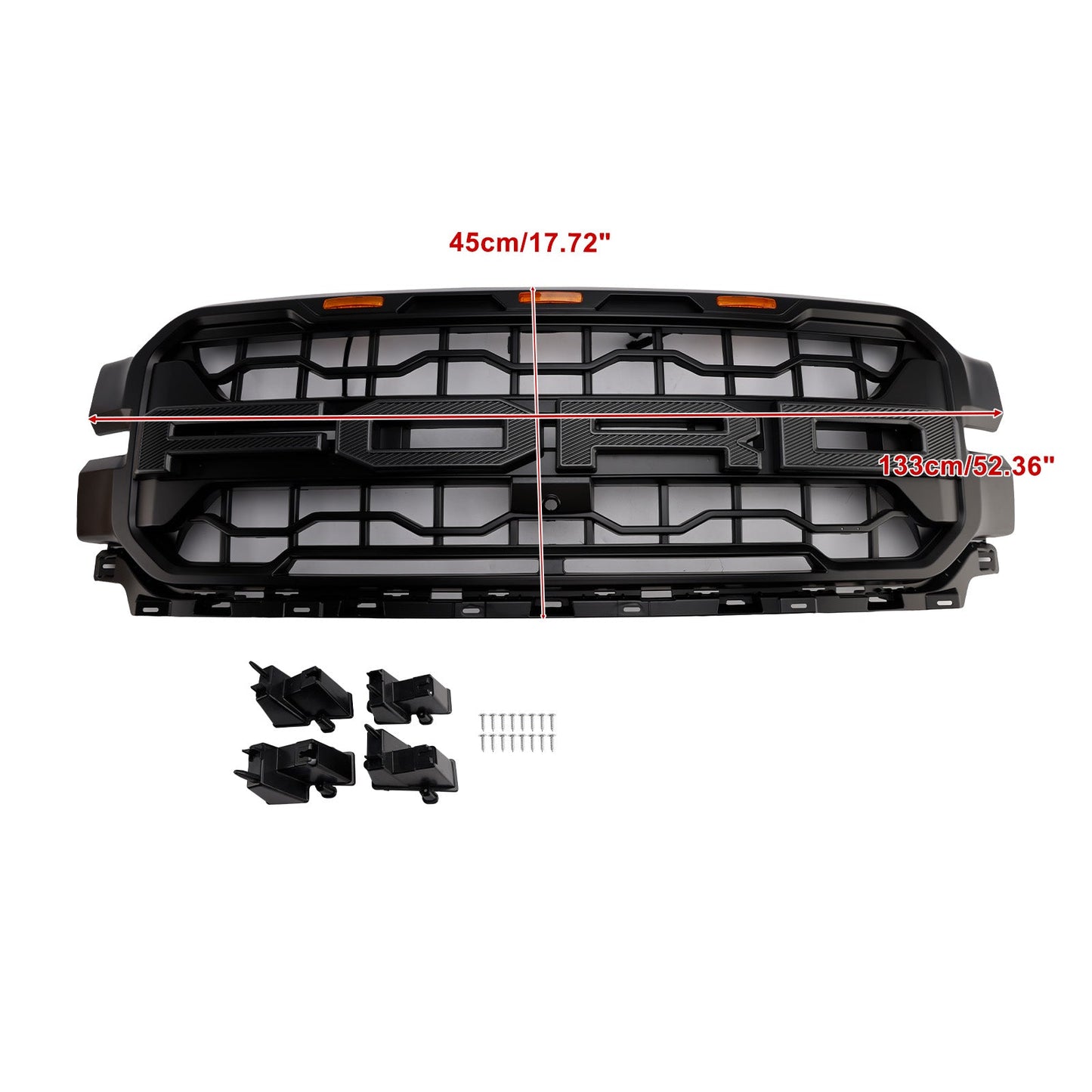 2024-2026 Ford F150 Lariat / King Ranch / Platinum Raptor Style Grille Front Bumper Black Grille W/ LED