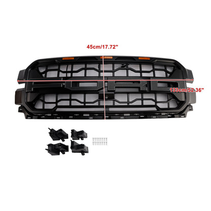 2024-2026 Ford F150 Lariat / King Ranch / Platinum Raptor Style Grille Front Bumper Black Grille W/ LED