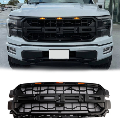 Ford F150 2024-2026 Front Grill Raptor Style Front Bumper Replacement Black Grille