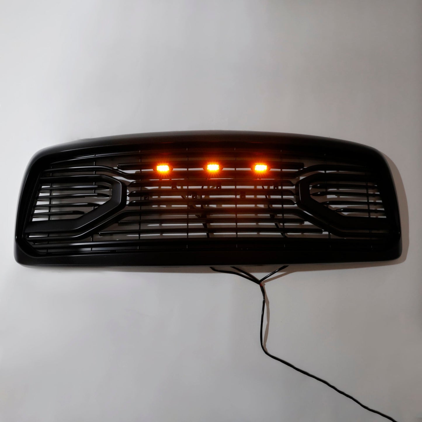 Dodge RAM 1500 2002-2005 Big Horn Style Grill Fron Bumper Black Replacement Grille W/ LED & RAM Letter