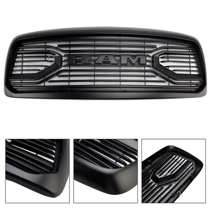 2002-2005 Dodge RAM 1500 Front Grill Big Horn Style Fron Bumper Black Replacement Grille With LED