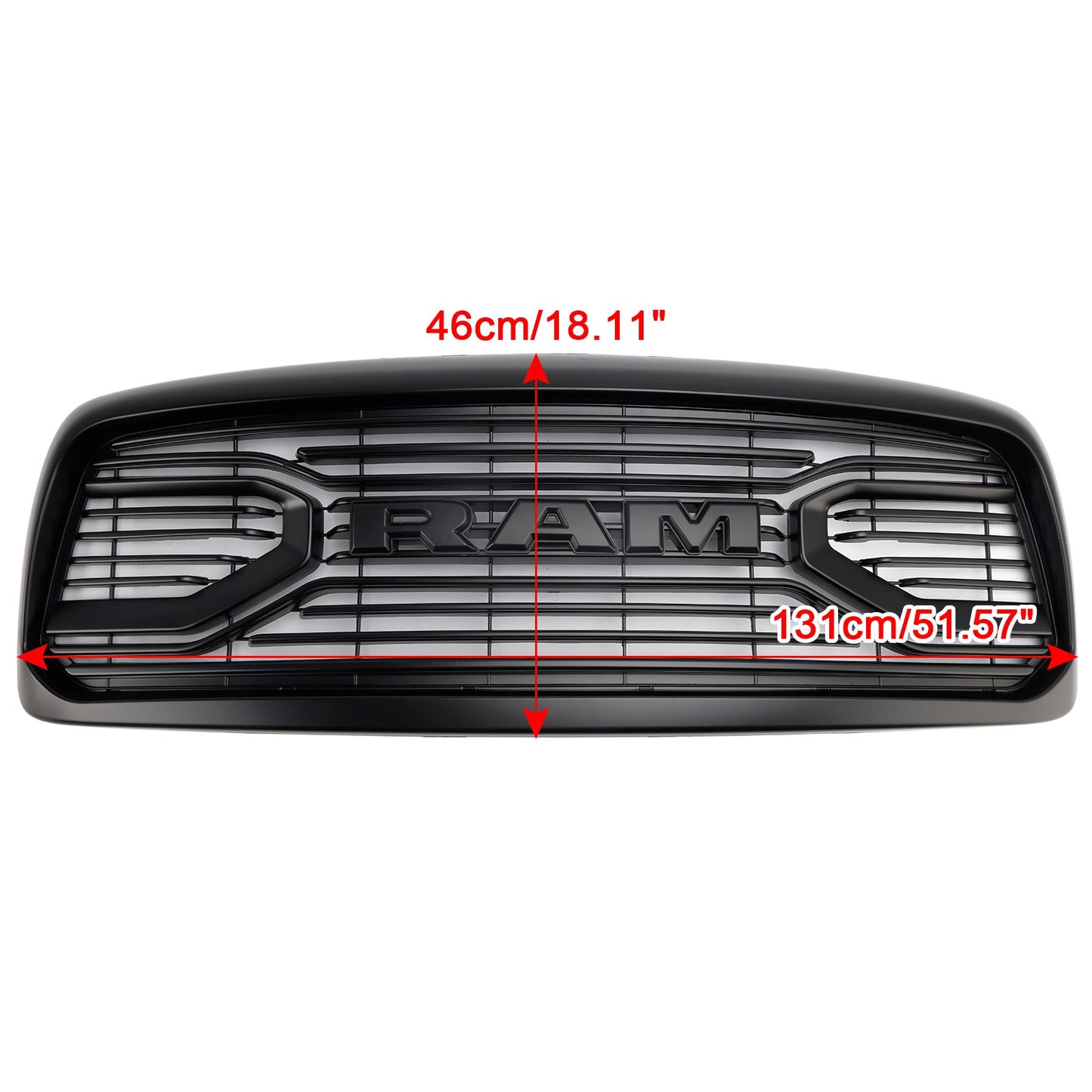 2002-2005 Dodge RAM 1500 Front Grill Big Horn Style Fron Bumper Black Replacement Grille With LED