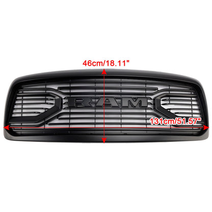 2002-2005 Dodge RAM 1500 Front Grill Big Horn Style Fron Bumper Black Replacement Grille With LED
