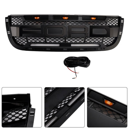 Ford Ranger 2001-2003 Front Grille Raptor Style Front Bumper Black Grill With LED