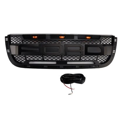 2001-2003 Ford Ranger Raptor Style Grille Front Bumper Replacement Black Grill W/ LED Light