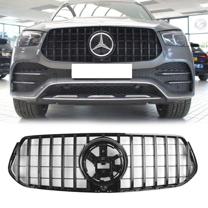 Mercedes-Benz GLE-Class Coupe C167 AMG-Line 2020-2023 Pre-Facelift Front Bumper Grille Gloss Black Grill