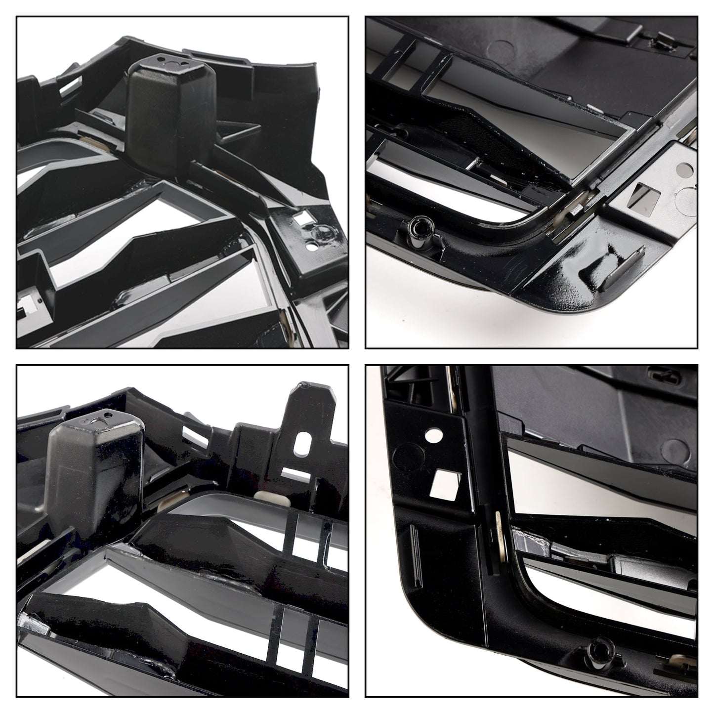 2016-2019 Audi A4/S4 B9 S4 Style Front Bumper Horizontal Slat Grill Black Grille With Ring Emblem
