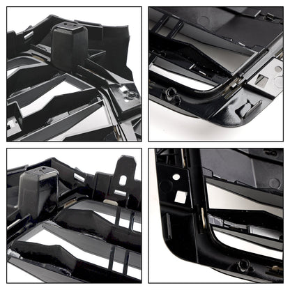 S4 Style Grille For Audi A4/ A4 Sline/ S4 2016-2019 B9 Front Bumper Slat Black Grill W/ Ring Emblem