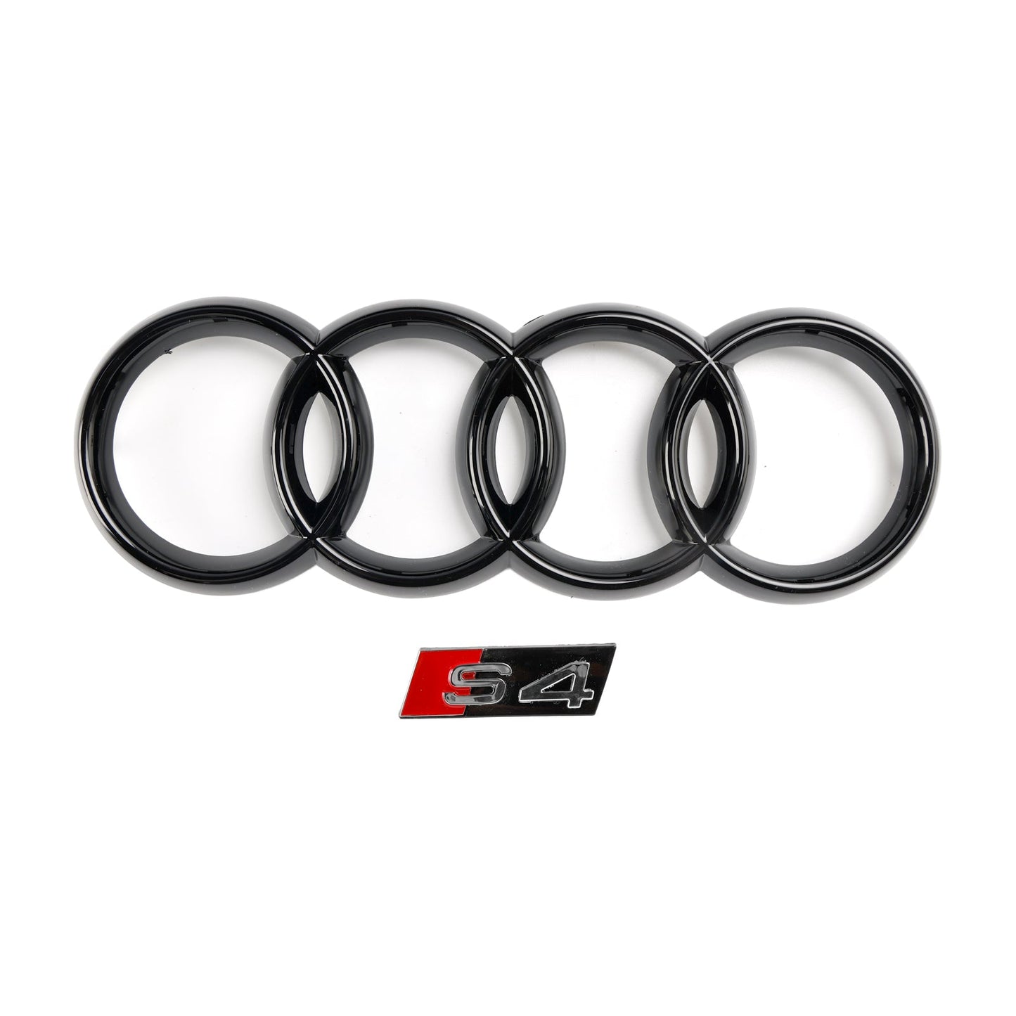 S4 Style Grille For Audi A4/ A4 Sline/ S4 2016-2019 B9 Front Bumper Slat Black Grill W/ Ring Emblem