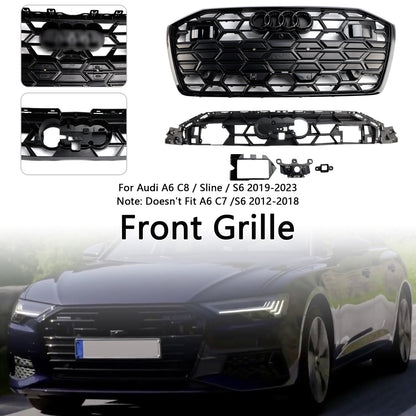 2019-2023 Audi A6 C8 S6 Black Front Bumper Grille Grill 4K0853651T