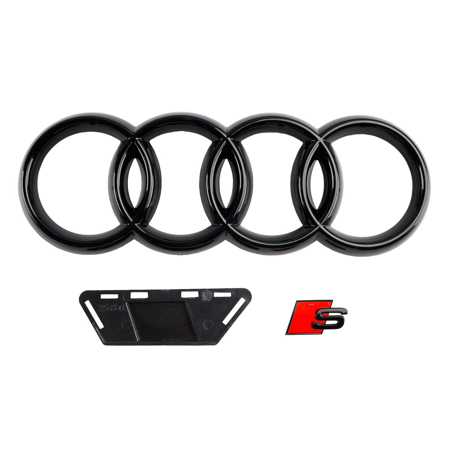 Audi A6 / A6 Sline / S6 C8 2019-2023 S6 Honeycomb Style Grill Black Front Bumper Grille W/ Black Emblem