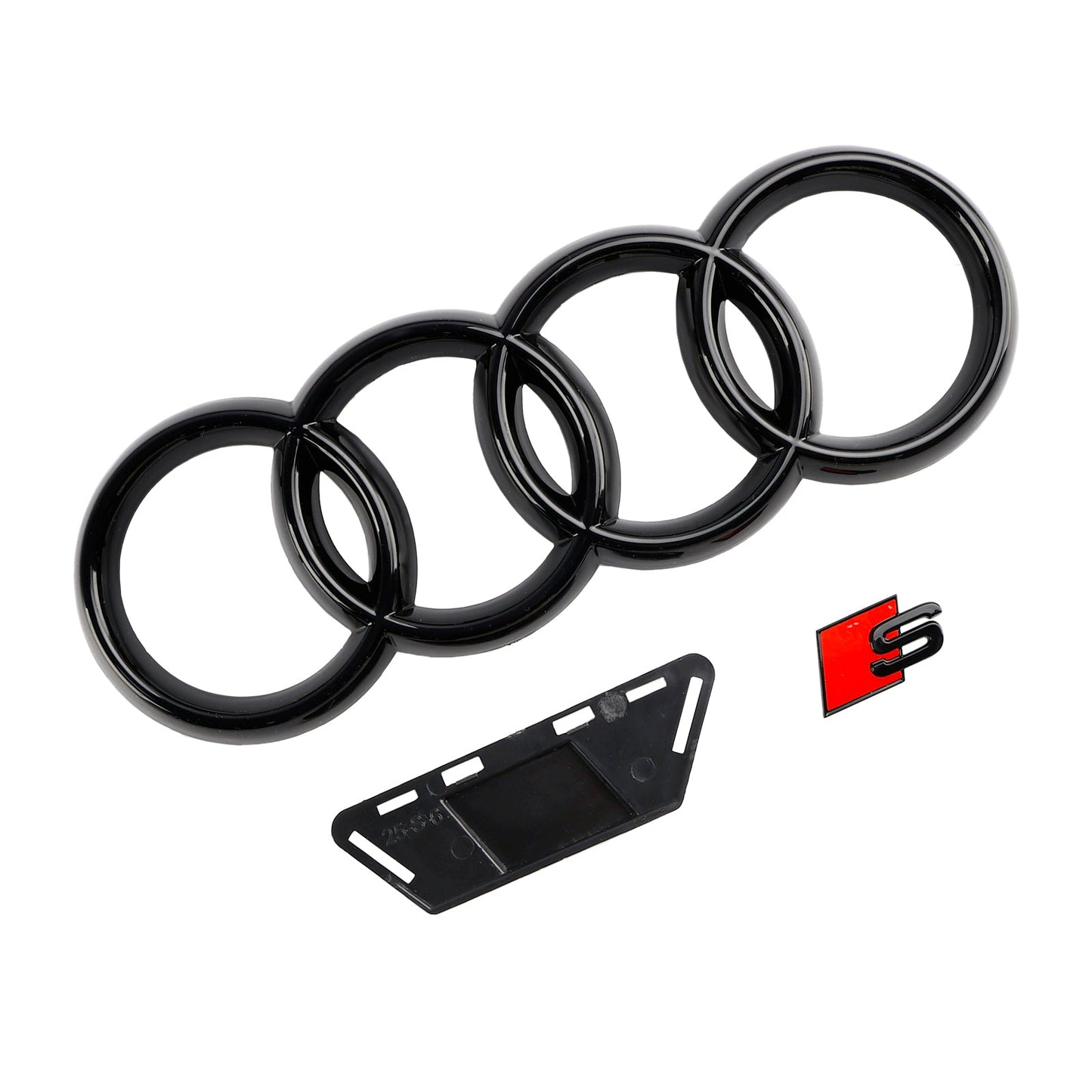 S6 Style Grille For 2019-2023 Audi A6 / A6 Sline / S6 C8 Front Bumper Mesh Black Grille W/ Black Ring Emblem