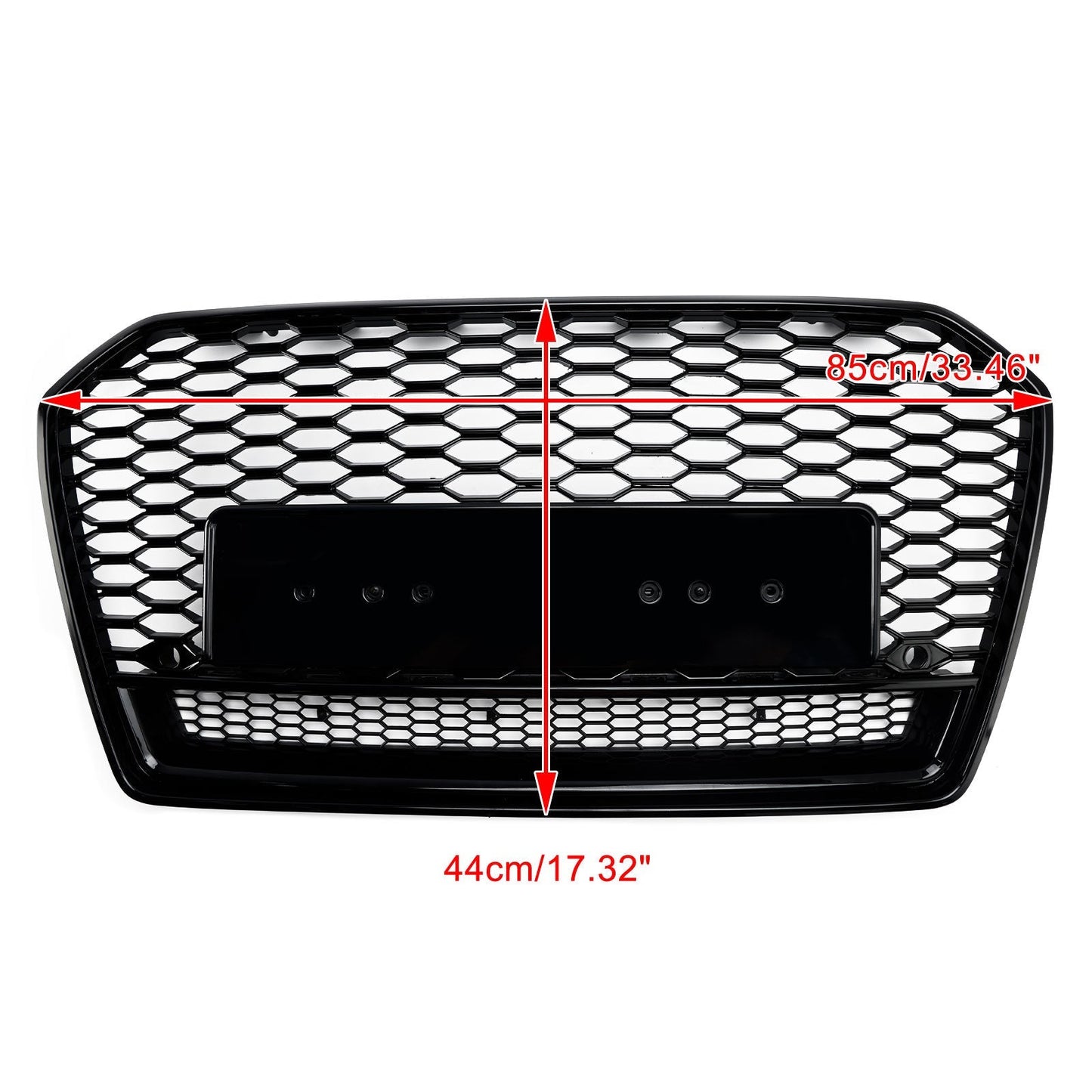 Audi A6 / S6 C7 2015-2018 Facelift RS6 Style Honeycomb Mesh Front Grill Black Grille W/ Sliver Emblem