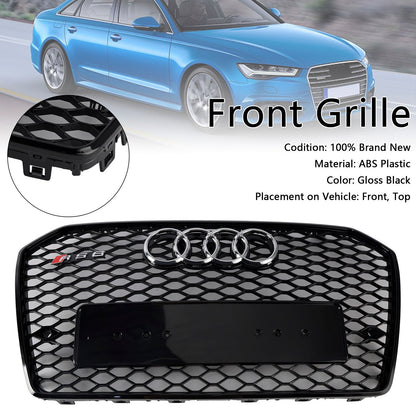 2016-2018 Audi A6 S6 C7 RS6 Style Front Honeycomb Mesh Grille Grill Black