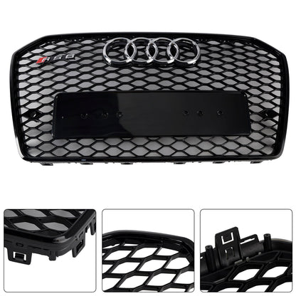 2016-2018 Audi A6 S6 C7 RS6 Style Front Honeycomb Mesh Grille Grill Black