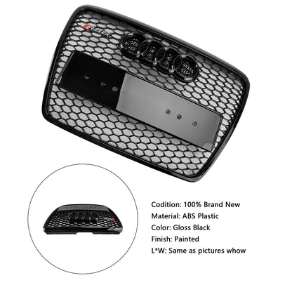 2008-2011 Audi A6 C6 Black Front Honeycomb Bumper Grill Grille Facelift