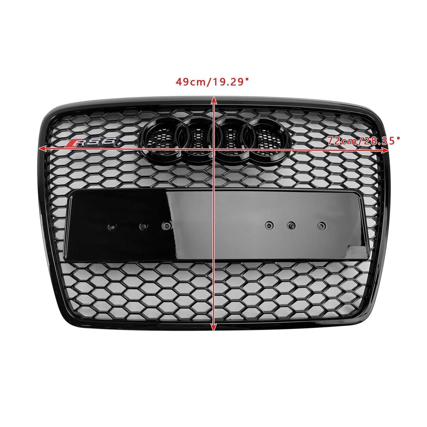 2008-2011 Audi A6 C6 Black Front Honeycomb Bumper Grill Grille Facelift