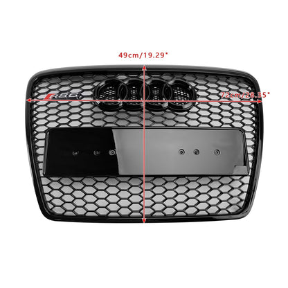 2008-2011 Audi A6 C6 Black Front Honeycomb Bumper Grill Grille Facelift