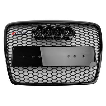 2008-2011 Audi A6 C6 Black Front Honeycomb Bumper Grill Grille Facelift