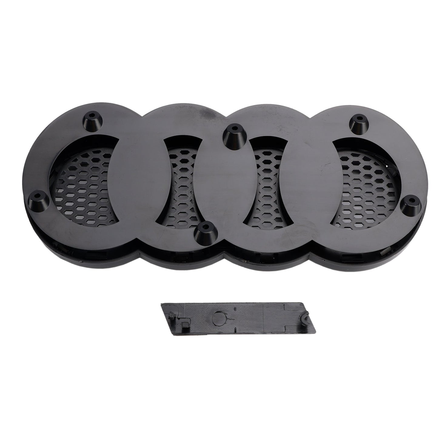 Audi A6 /S6 C6 Grille Honeycome RS Grille Front Center Mesh Glossy Balck Replacement Grille With Ring Emblem 2008-2011