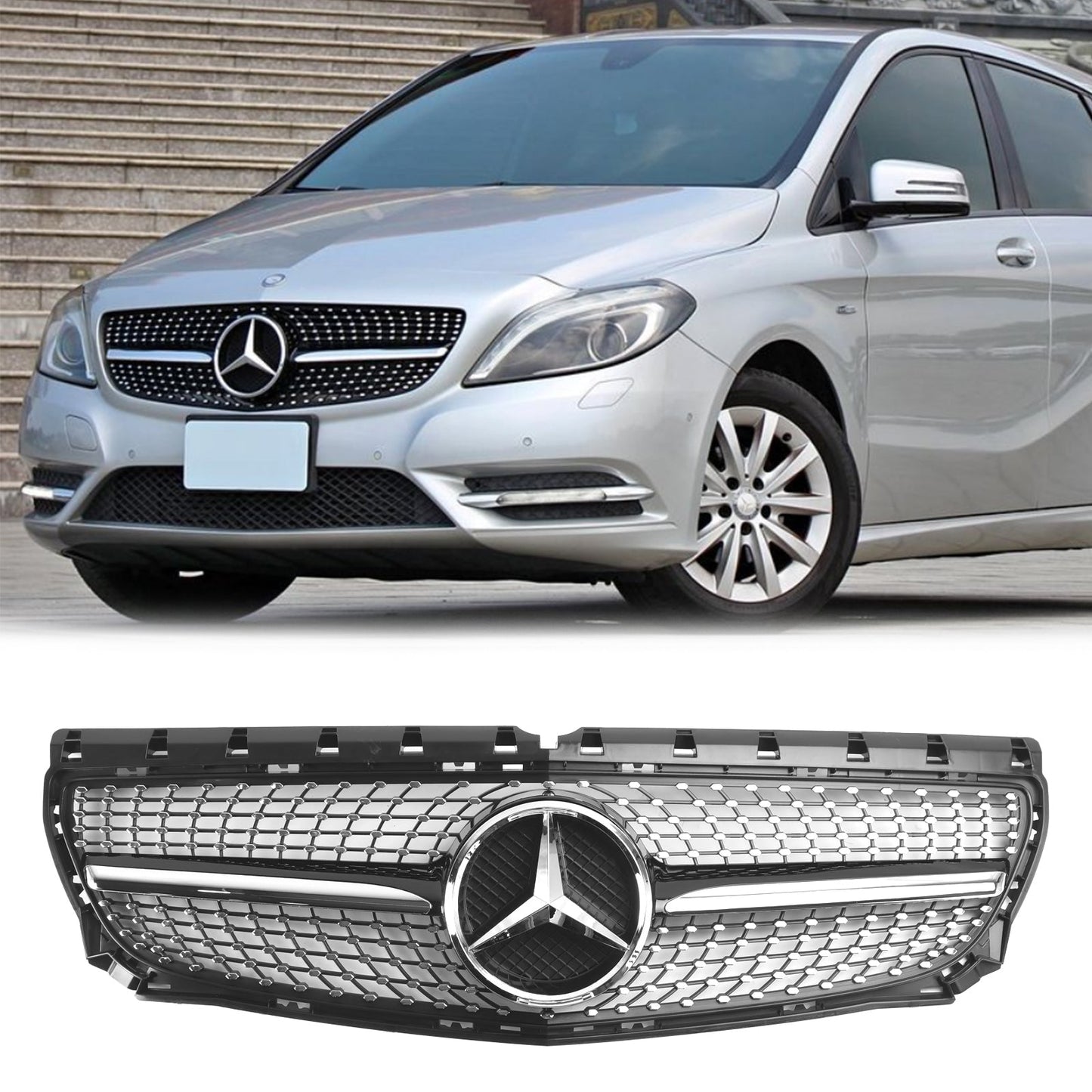 Mercedes Benz B-Class W246 B180 B200 B250 2011-2014 Pre-Facelift Front Bumper Grill Replacement Grille