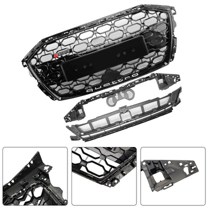 2020-2024 Audi A3 S3 RS3 Style Honeycomb Front Grille Grill Gloss Black