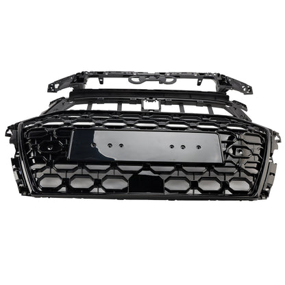 2020-2024 Audi A3 S3 RS3 Style Honeycomb Front Grille Grill Gloss Black