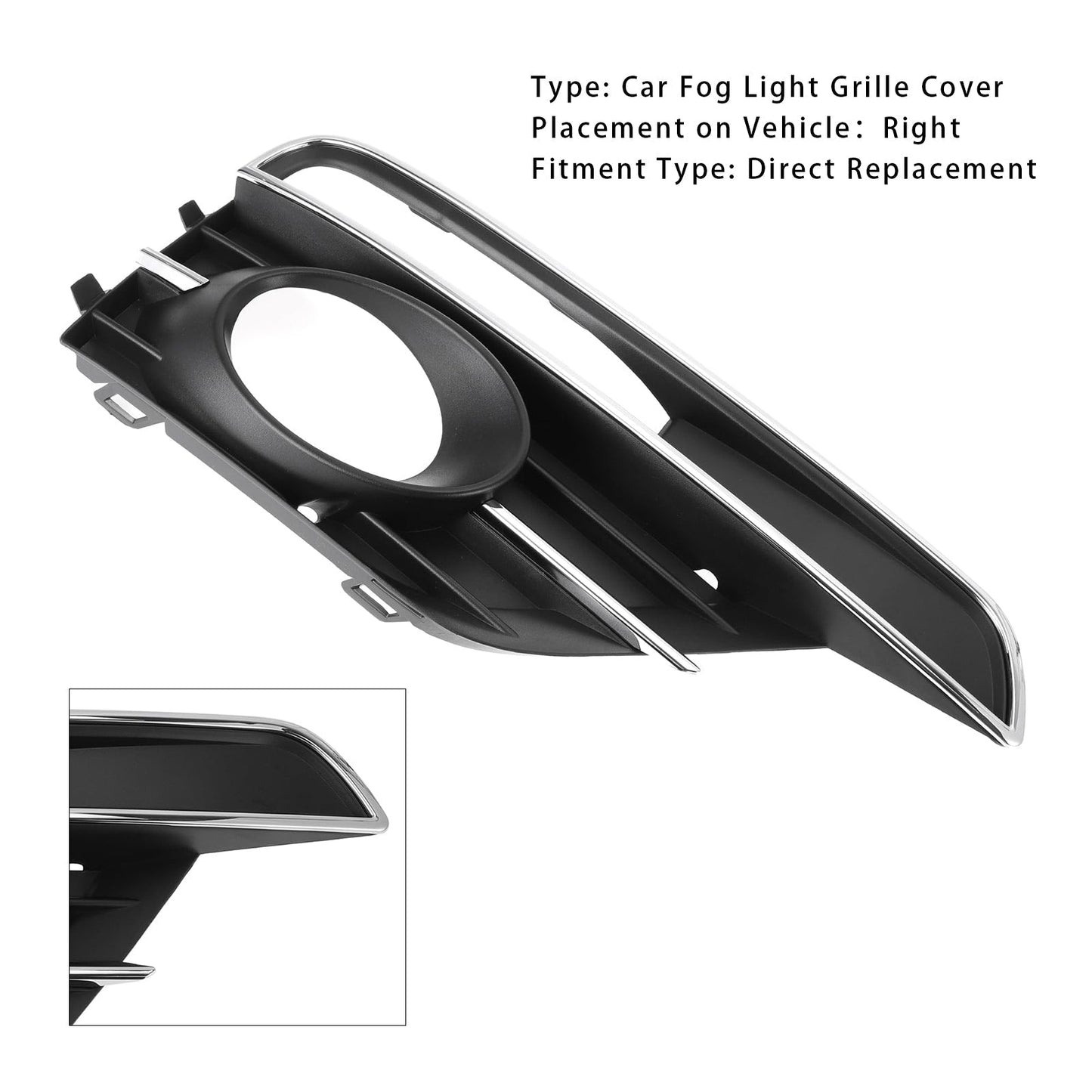 2016-2019 VW Beetle Pair Front Bumper Fog Light Grill Cover Bezel 5C5854661K 5C5854662J