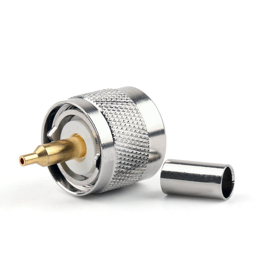 Crimp Rg58 Rg142 Lmr195 Rg400 Cable Straight 10Pcs Connector Uhf Male Pl259 Plug