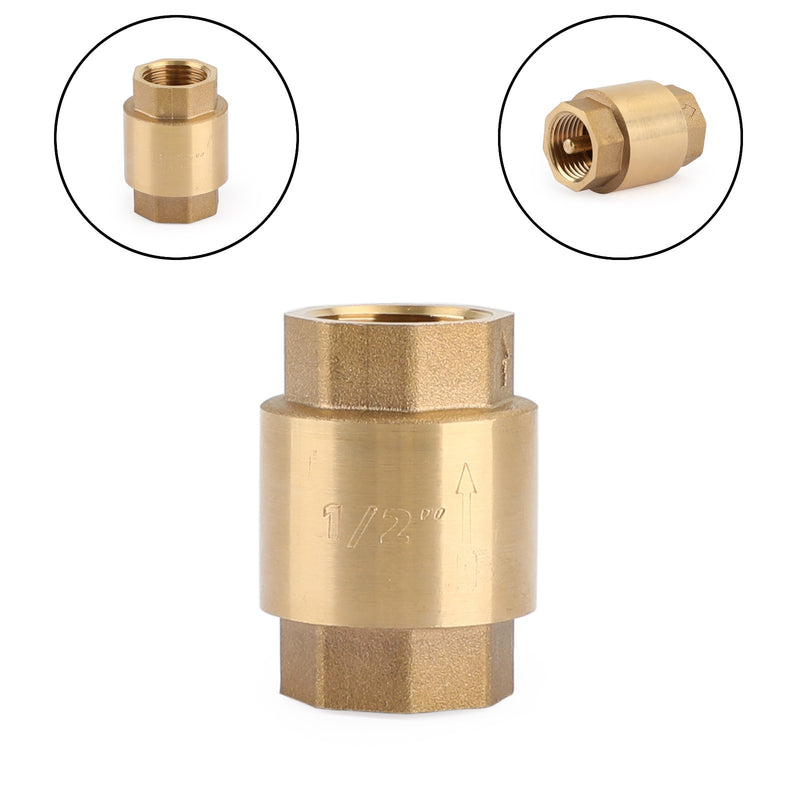 DN15 1/2" NPT In-Line Check Valve Brass Spring Loaded Inline 200PSI, 3/4" DN20