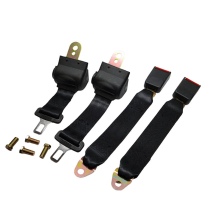 Universal 2 Point Retractable Adjustable Auto Car Safety Seat Belt Buckle 2 Set