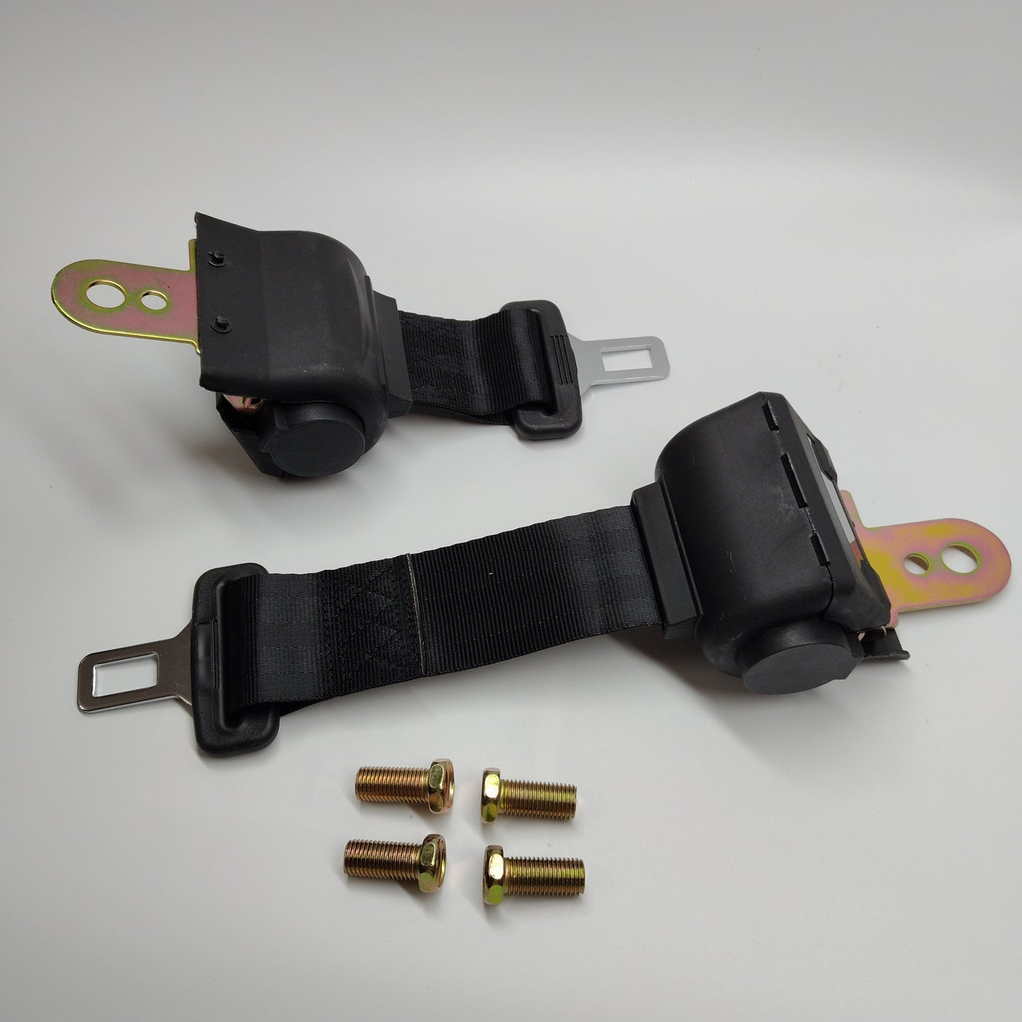 2 Sets 2 Point Retractable Adjustable Auto Car Safety Seat Belt Buckle Universal