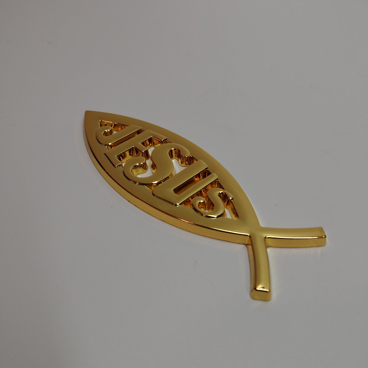 3D Car Decal Emblem Sticker Religious God For Jesus Christian Gold Fish Symbol