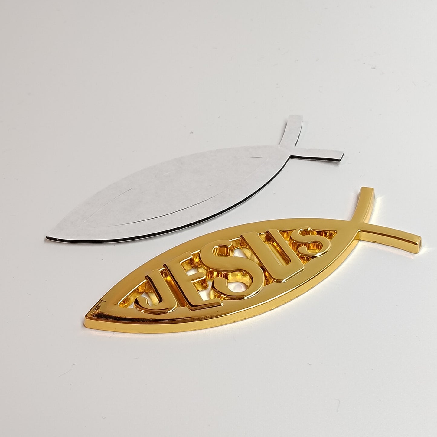 3D Car Decal Emblem Sticker Religious God For Jesus Christian Gold Fish Symbol