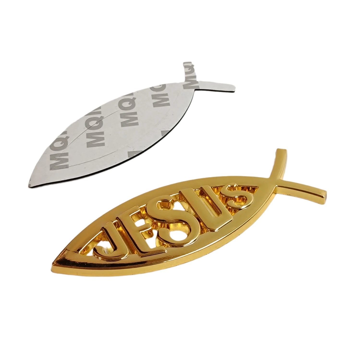 3D Car Decal Emblem Sticker Religious God For Jesus Christian Gold Fish Symbol