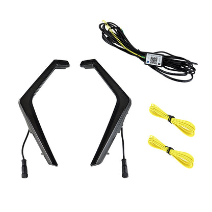 LED RGB Grille Lights Turn Signal Fang Accent For Polaris RZR XP 1000/XP Turbo/XP Turbo S 2019-2023 Champoo