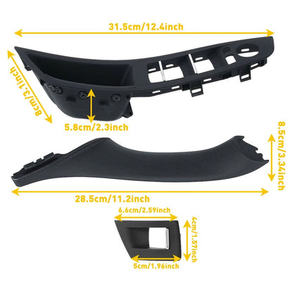 BMW F10 7Pcs Left & Right Black Interior Door Handle Panel Cover Trim Set