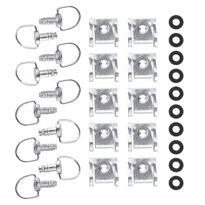 10 Pack D Ring Quick Release Fairing Fasteners Quarter Turn Bolt Motorcycle 14mm