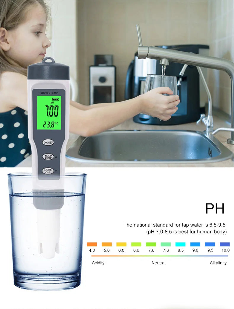 3 In 1 Digital PH TDS TEMP Waterproof Water Quality Meter Tester Test Pen Tool